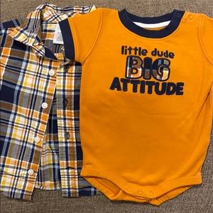 Baby boy 0-3 months set. bodysuit and shirt